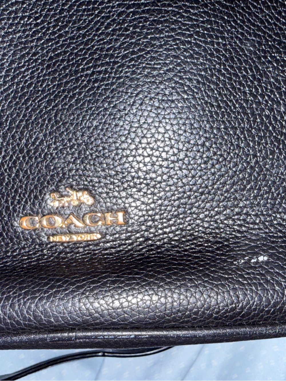 Coach Black Pebbled Leather Crossbody Bag with Gold Hardware - Picture 15 of 15
